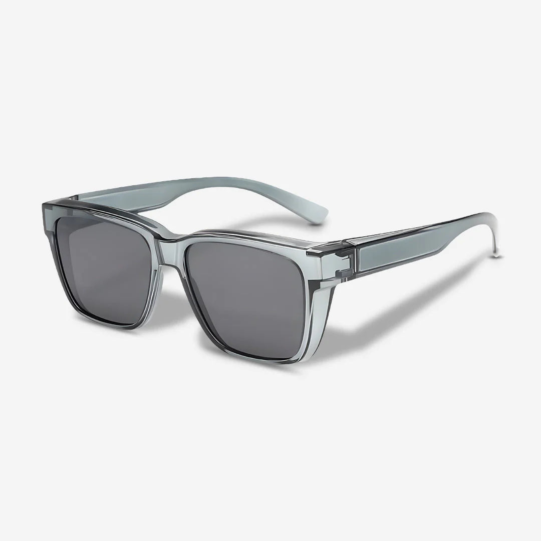 Clip-on Sunglasses (Polarized) – Wear over regular glasses; Unisex; Includes a storage pouch