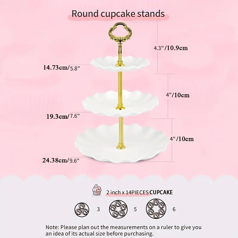 10-Piece Plastic Party Cake Stand Set