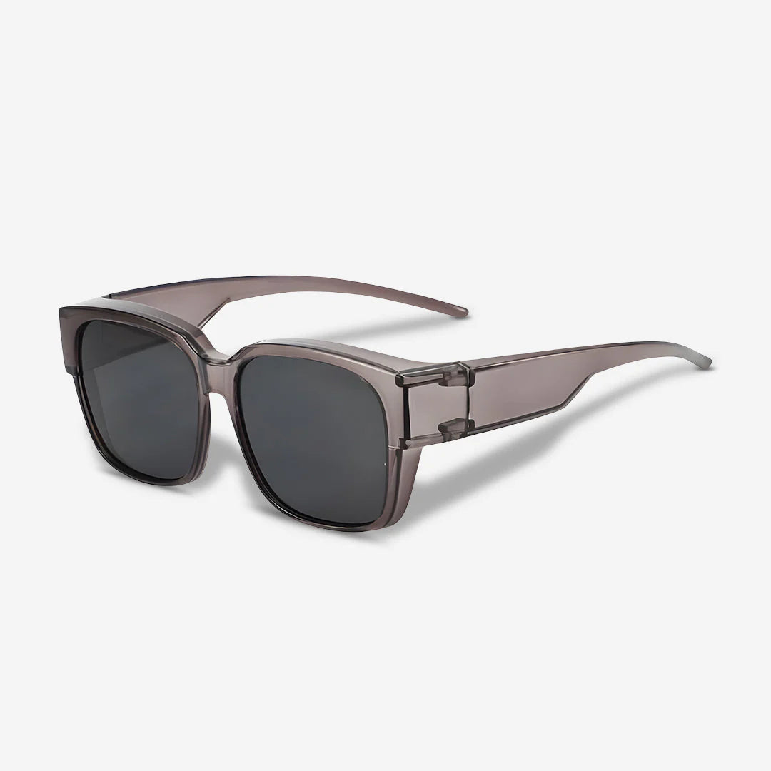 Clip-on Sunglasses (Polarized) – Wear over regular glasses; Unisex; Includes a storage pouch