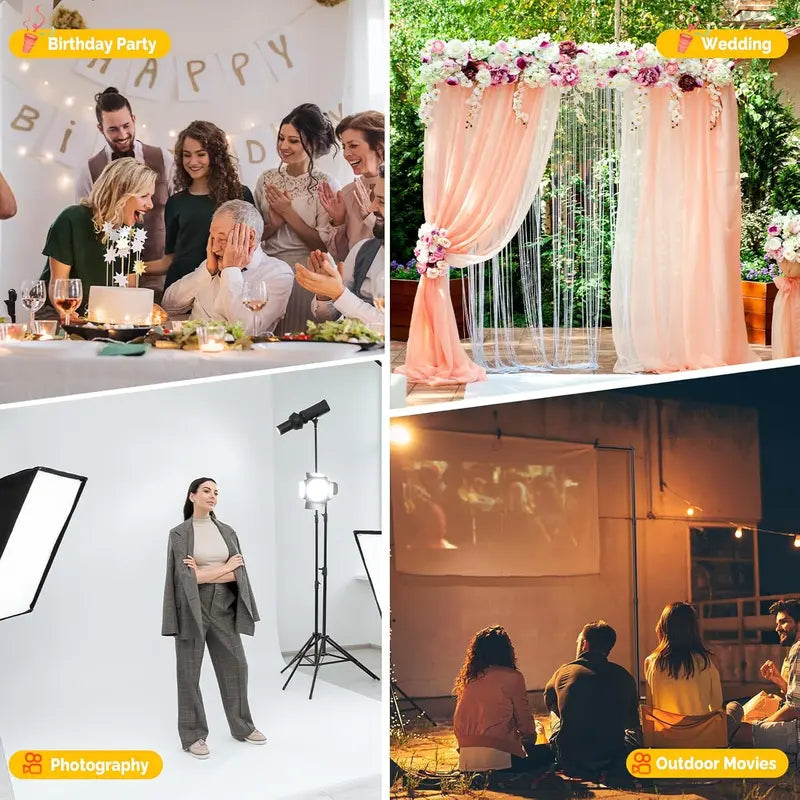 8x10-Foot Adjustable Photography Backdrop Stand Set