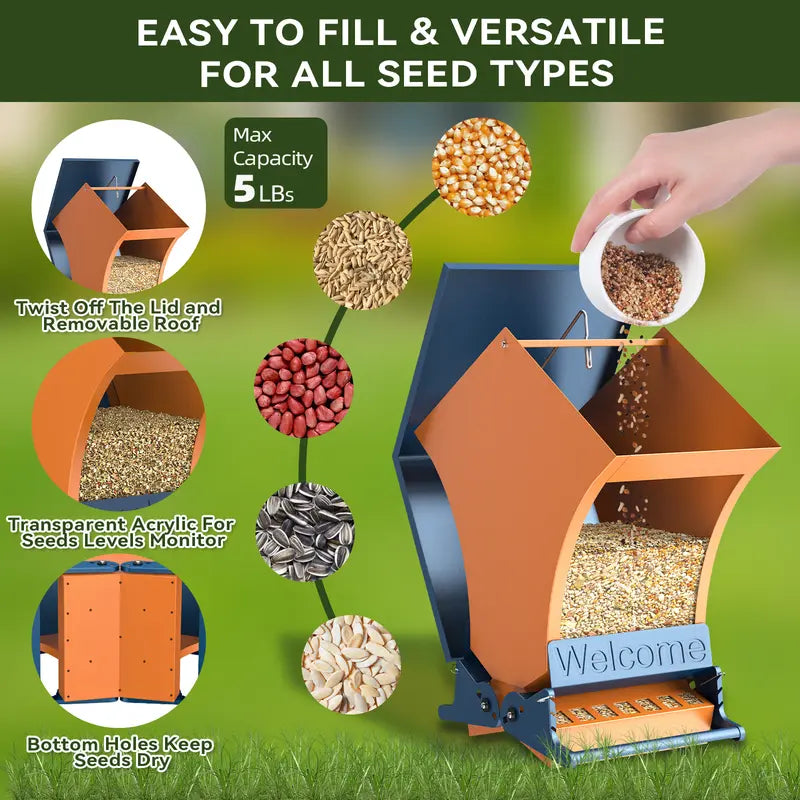 Squirrel-proof backyard feeders designed specifically for robins and chickadees