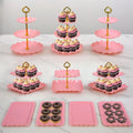 10-Piece Plastic Party Cake Stand Set