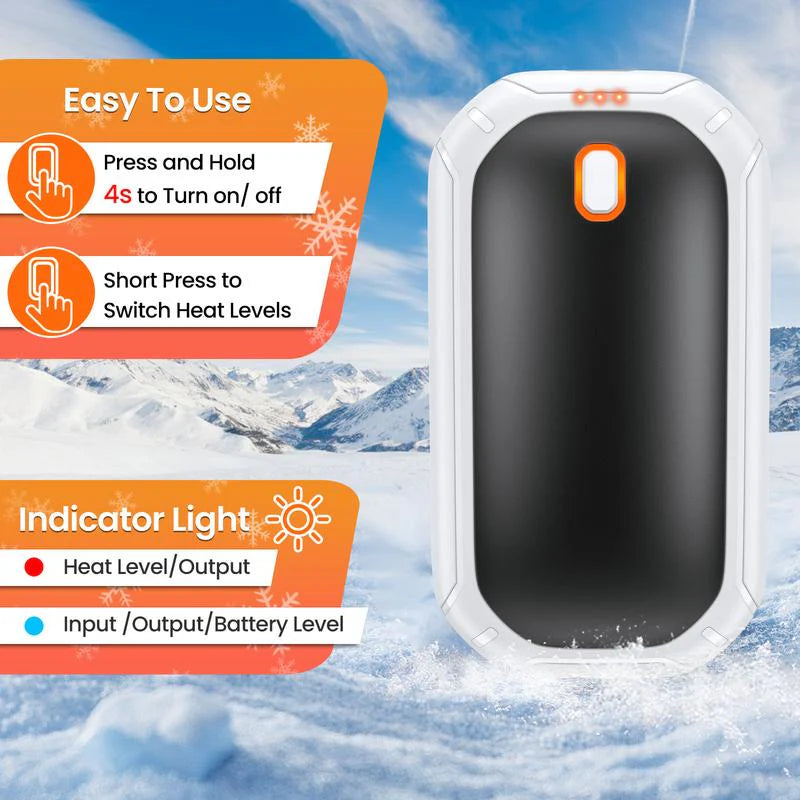 2 Pack Magnetic Hand Warmers, 12H Long-Lasting Rechargeable Warmth, Double-Sided Heating,Pocket-Sized Electric Hand Warmers for Winter Outdoors, Camping, Hunting, Perfect Gift-OA