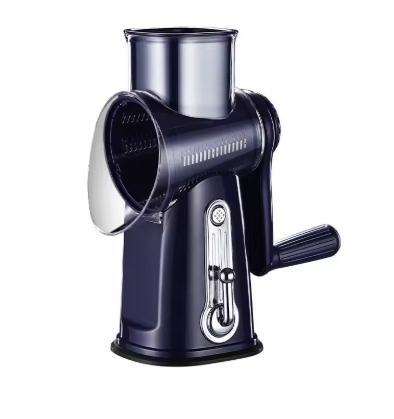 Rotating cheese grater, vegetable slicer, equipped with 5 interchangeable blades.