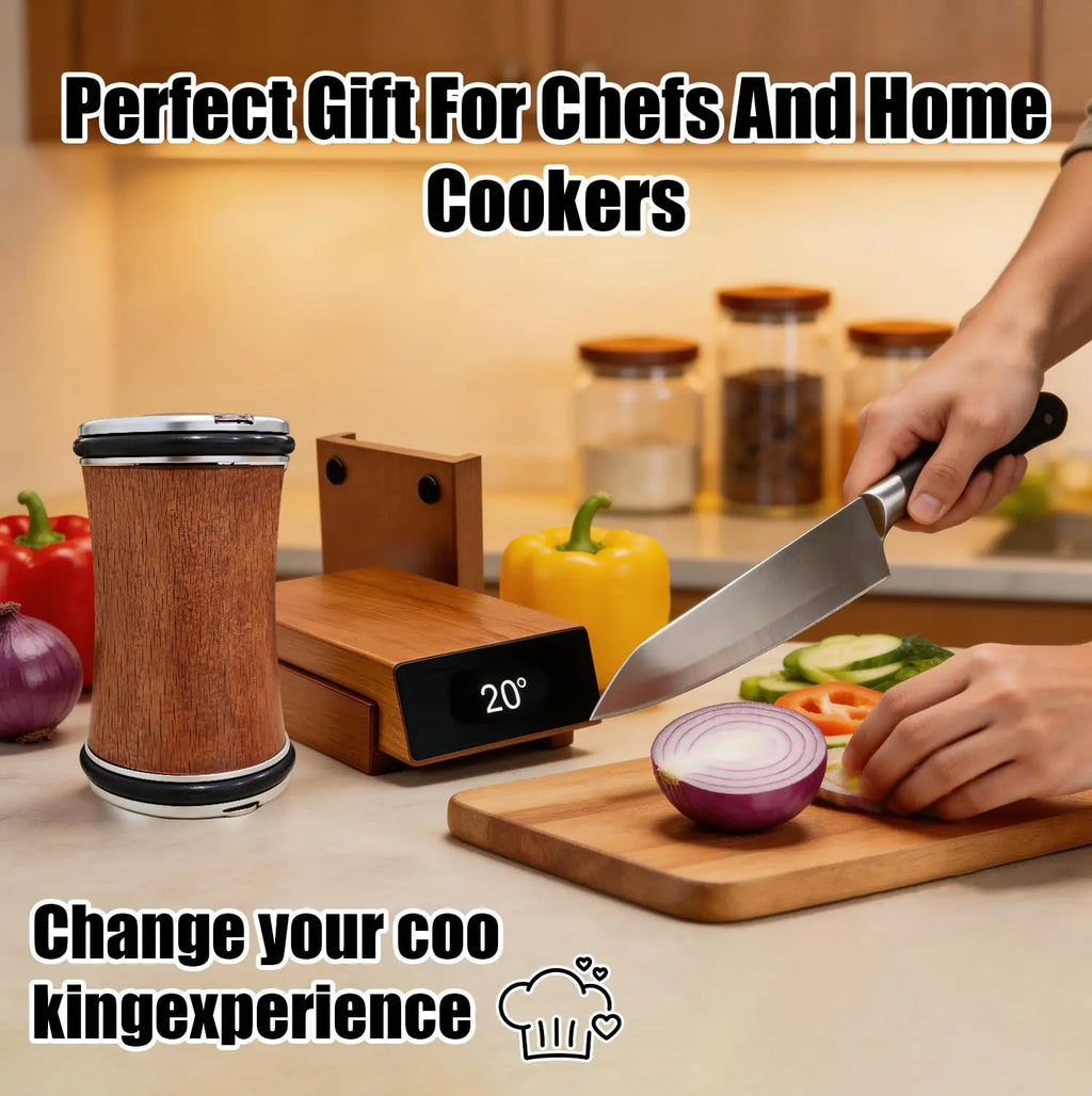 Roller-style knife sharpener, heavy-duty, with removable magnetic angle guides for 15° and 20°