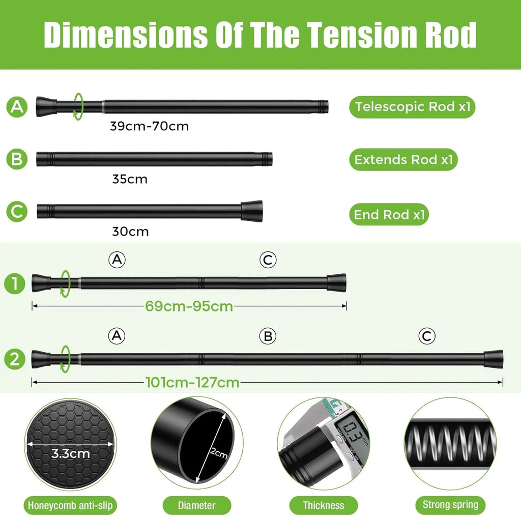 Retractable curtain rod, shower curtain rod