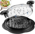 Large chicken breast shredder with a rotating design featuring a brush and fork