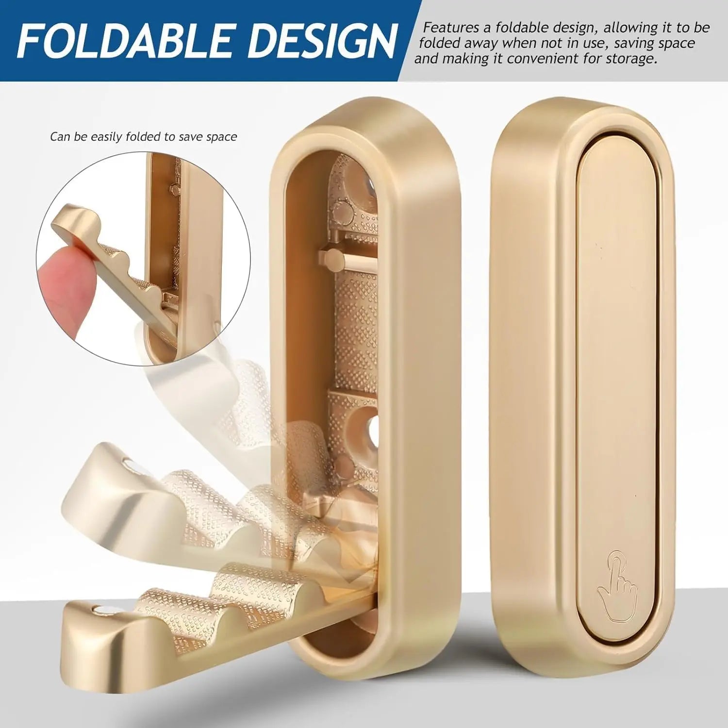 Foldable hook wall mount made of zinc alloy