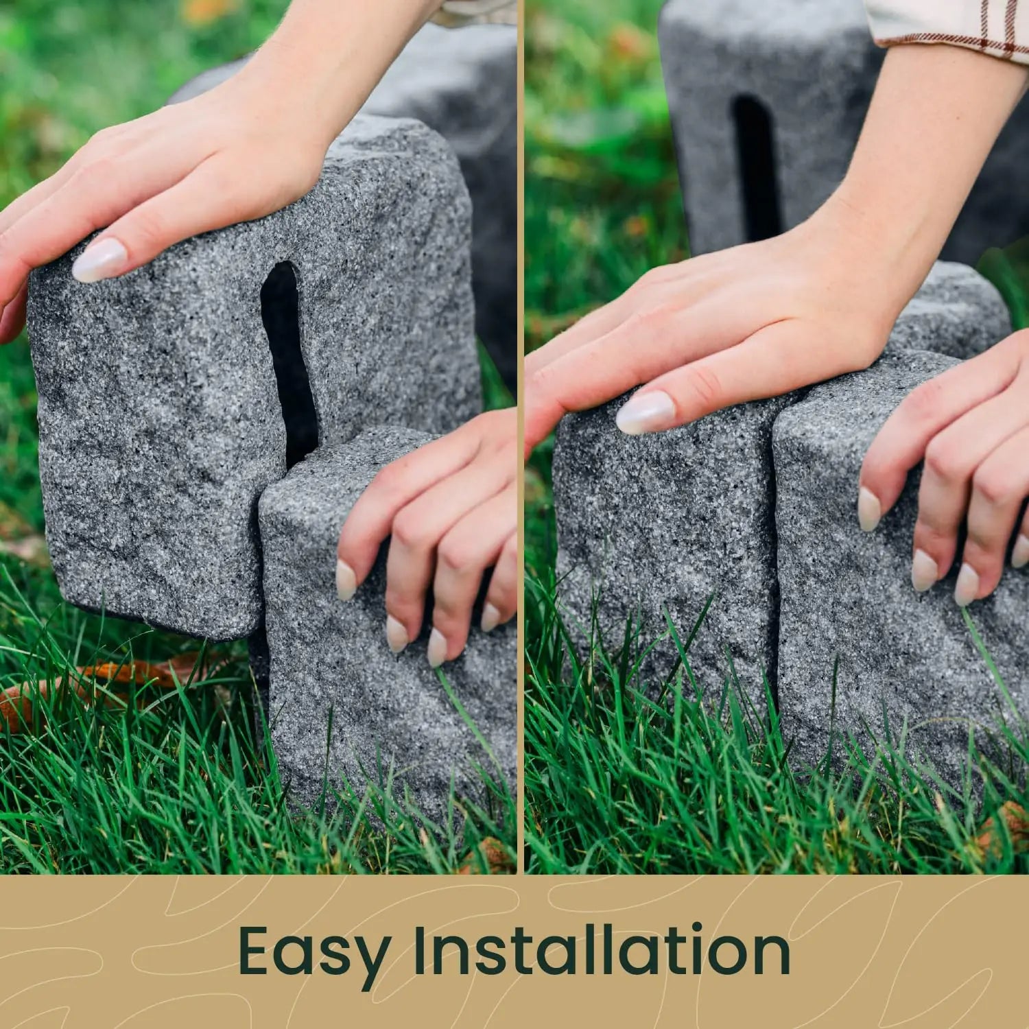 Artificial stone blocks (suitable for lawn edging, flower beds, and garden borders)