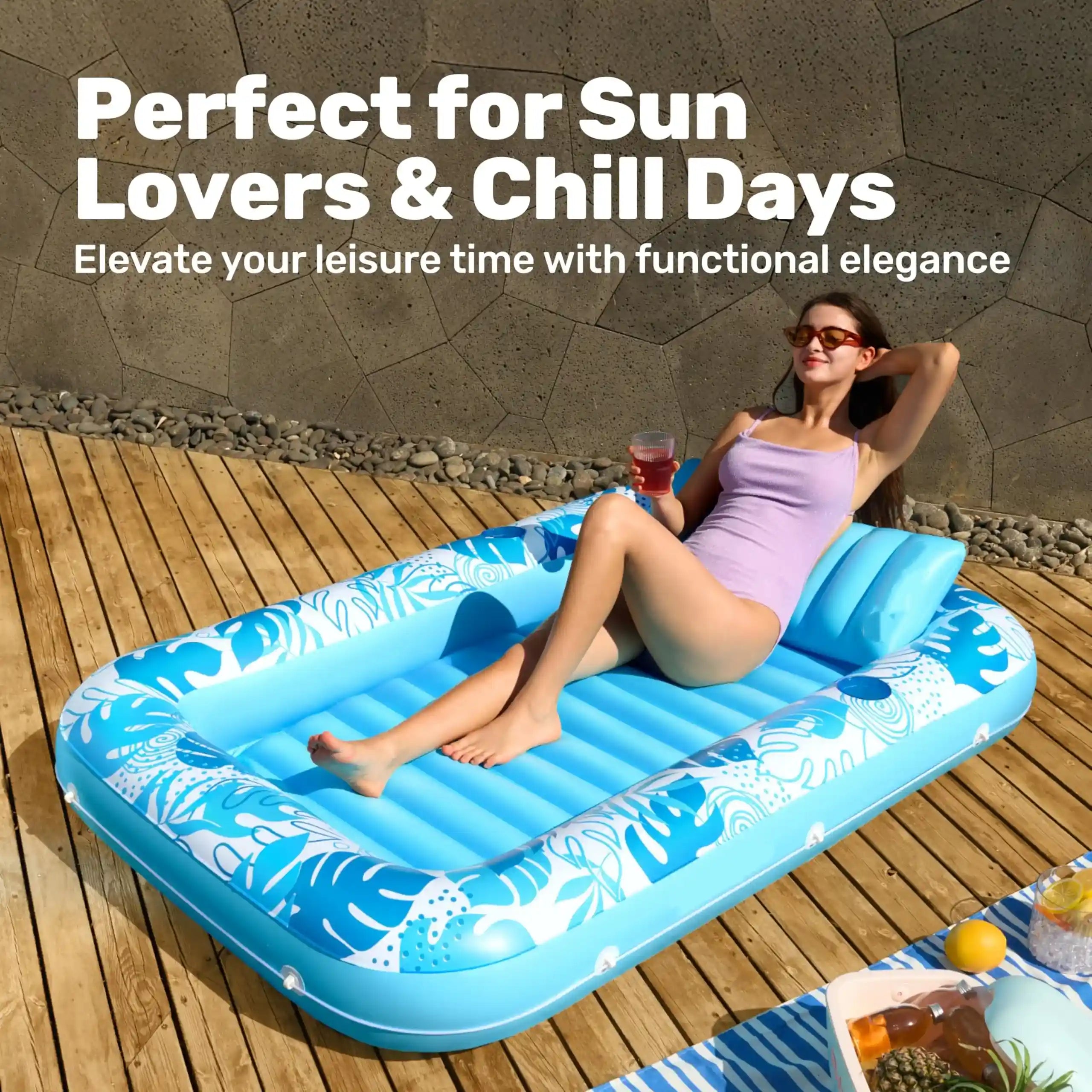 Inflatable Pool Loungers/Floats: 70“ x 46” and 85“ x 57”