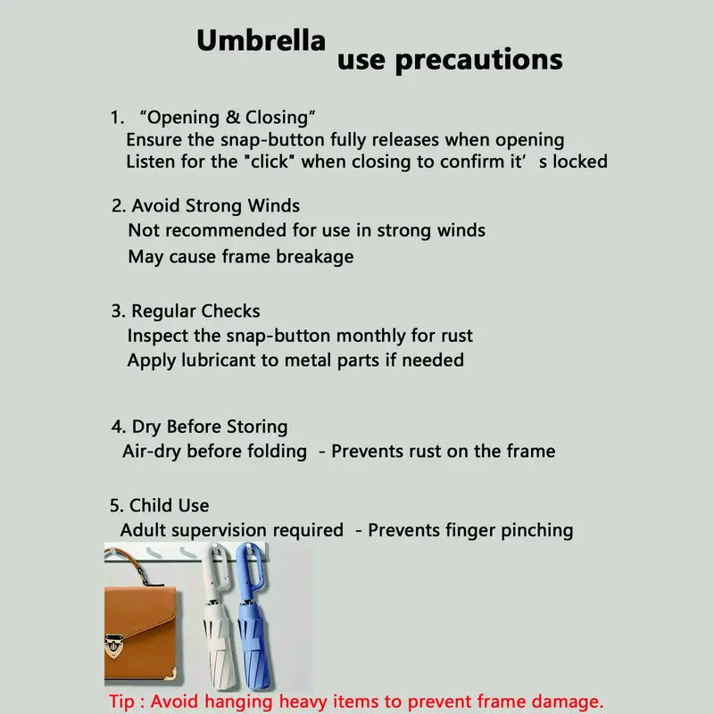 The Ultimate Drip-Free Inverted Umbrella with Carabiner Handle