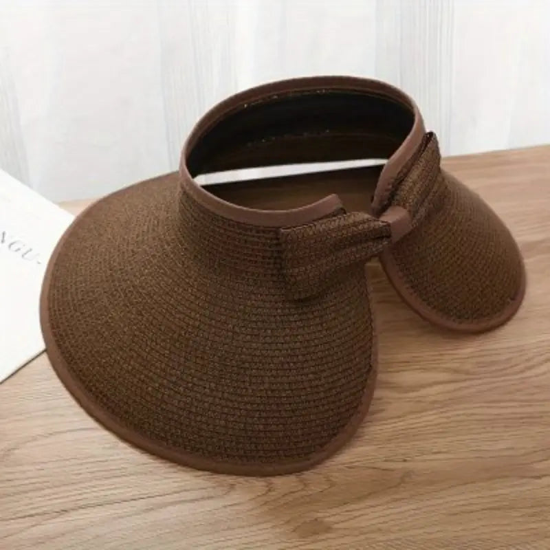Sun Hats for Women Fashionable Womens Wide Brim Hat Roll-up Straw Sun Visor Hat