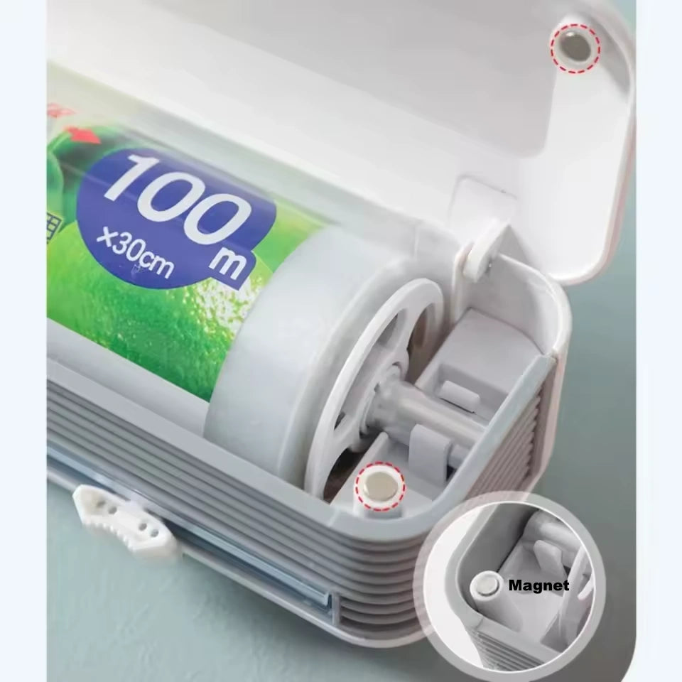 Practical plastic wrap cutter, ideal for fruits and vegetables