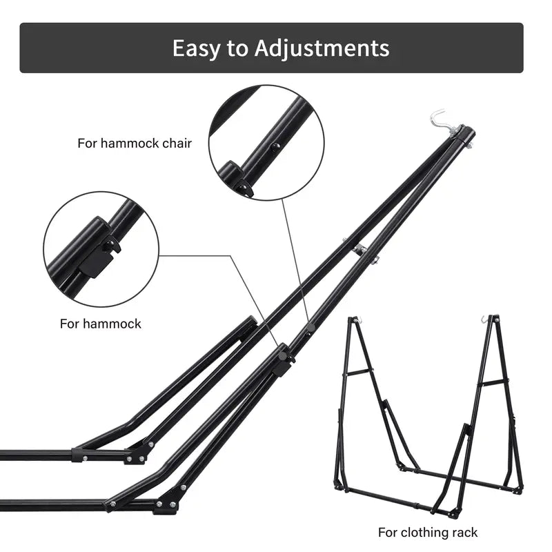 Double-layer fabric hammock chair (with stand), maximum weight capacity: 350 lbs