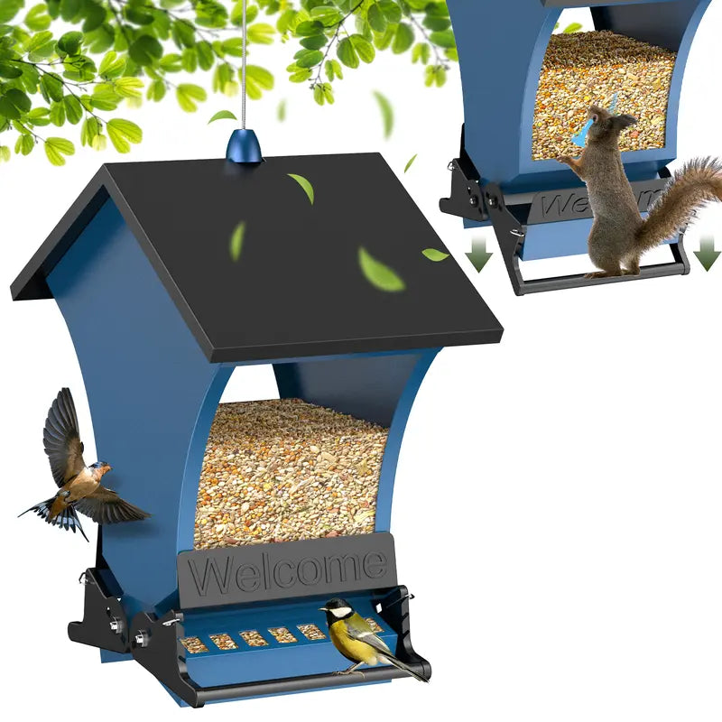 Squirrel-proof backyard feeders designed specifically for robins and chickadees