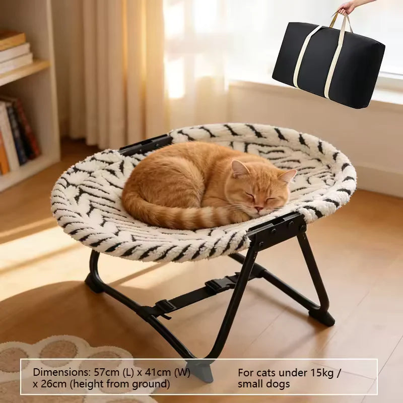 Large pet hammock—a soothing elevated pet bed designed specifically for cats and small dogs. This soft, anxiety-relieving, glow-in-the-dark indoor pet bed provides comfortable support.