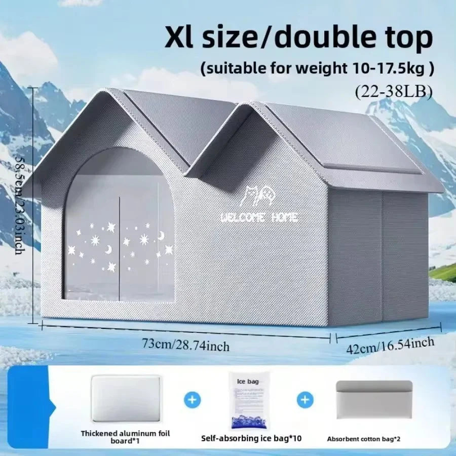 Pet Air Conditioned house(Free ice bag 10+ water absorbent cotton bag*2+ cold-proof pad*1]